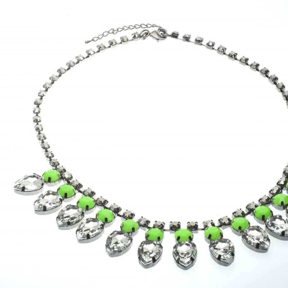 Lime Green Crystal Statement Necklace